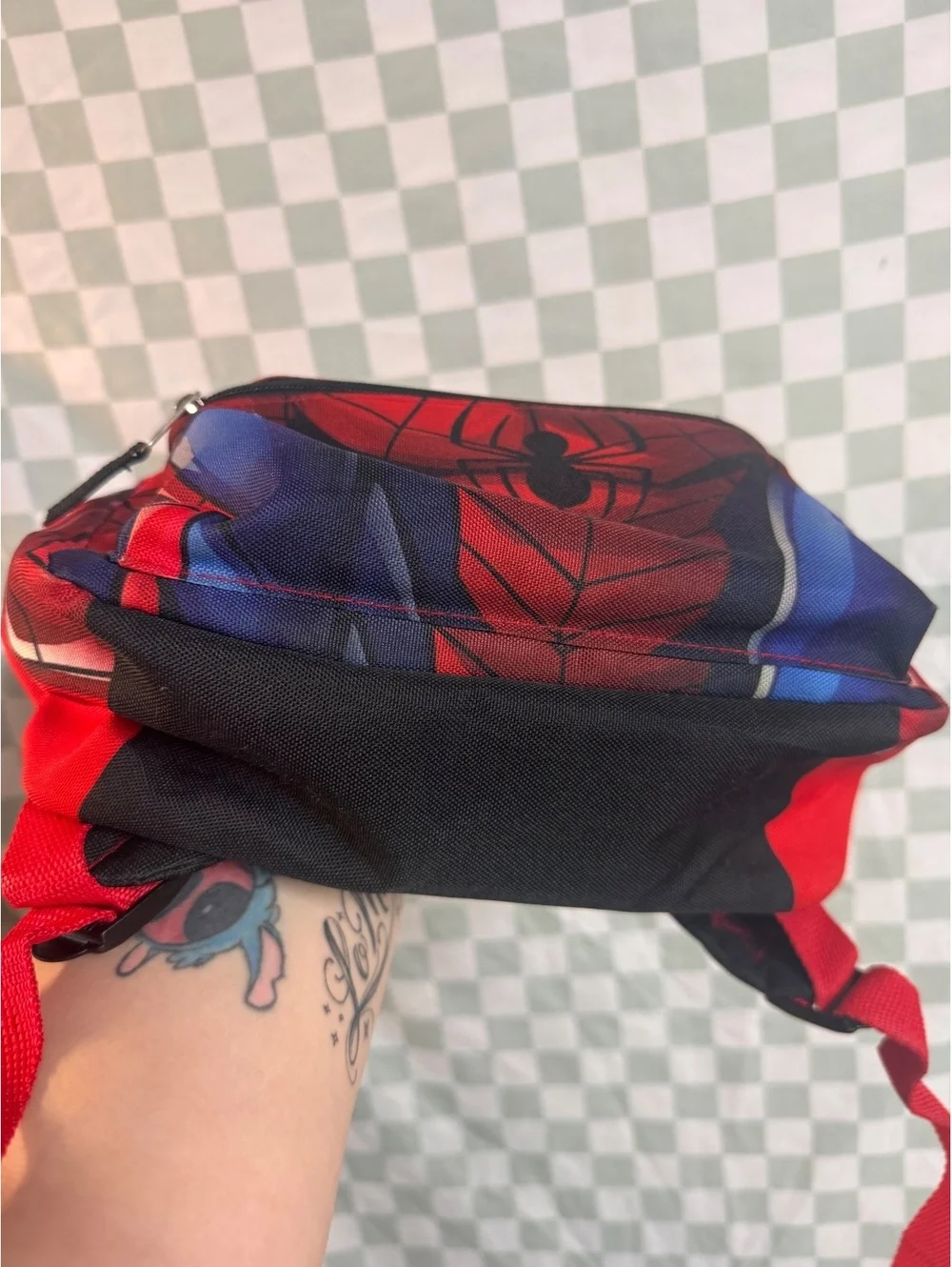 Spider-Man Themed Kids Backpack Red Blue